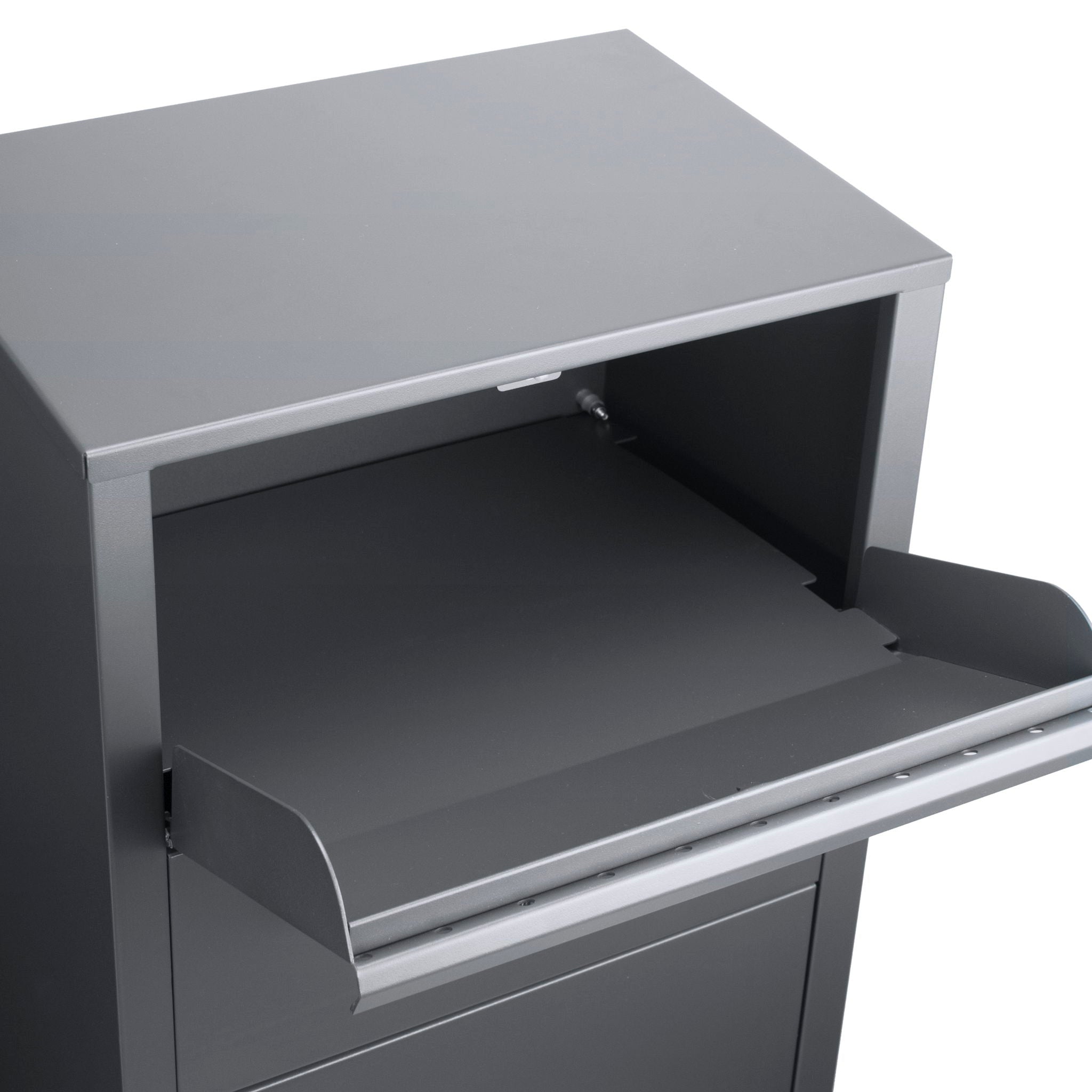 Steel Large Single Compartment Locking Parcel Drop Box With Keyed Access - Gray by HouseOfZazla