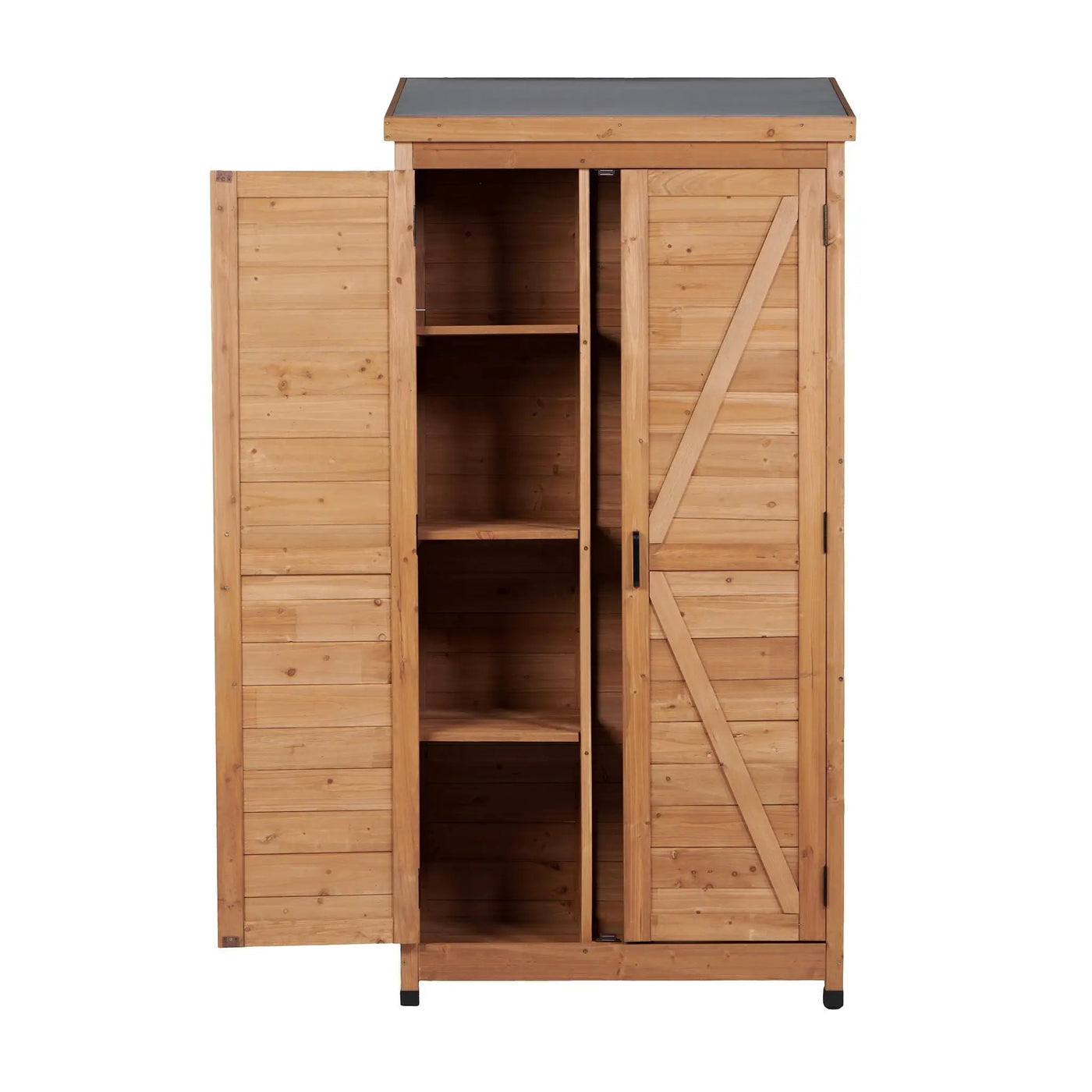 Outdoor Storage Shed With Vertical Tool Cabinet For Backyard by HouseOfZazla