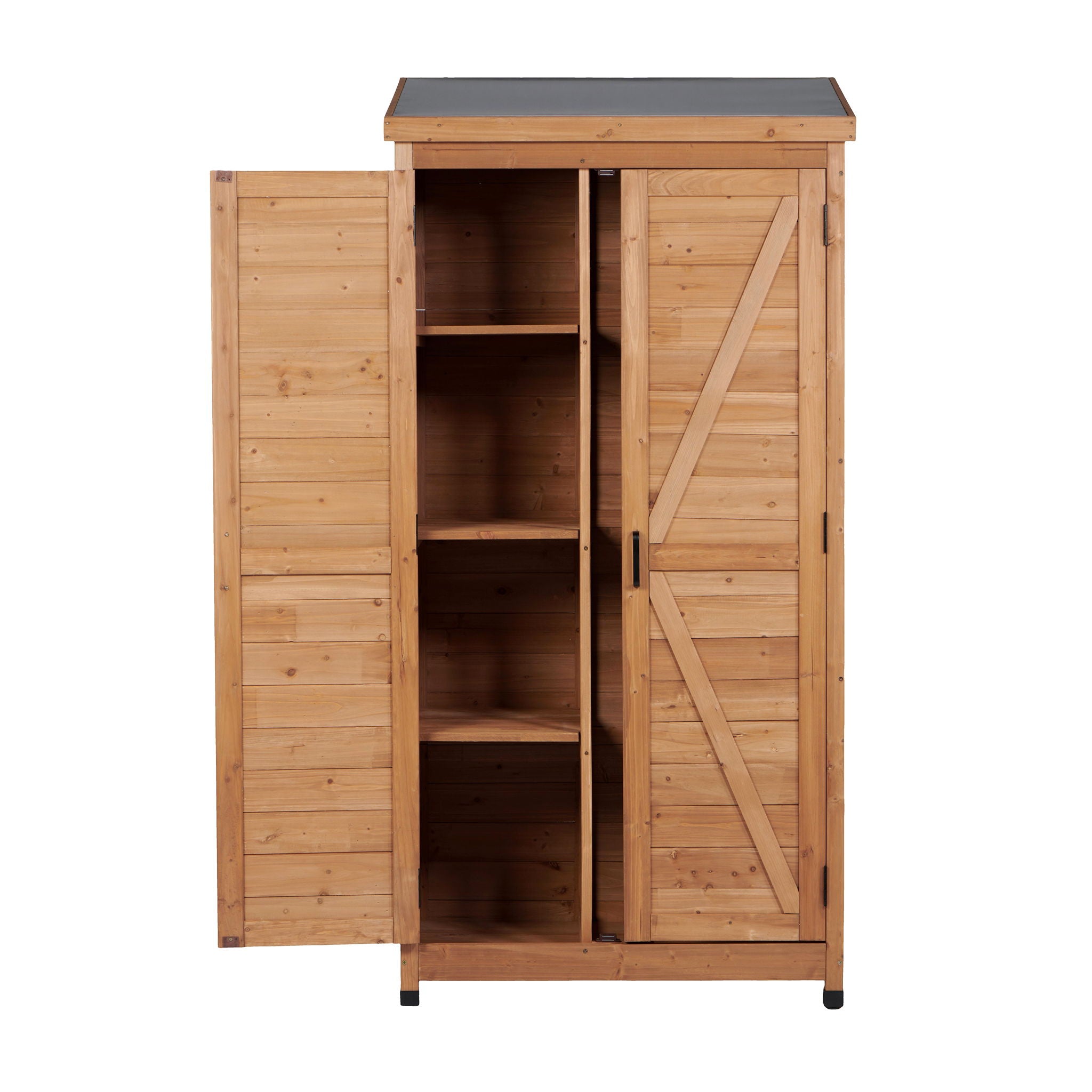 Outdoor Storage Shed With Vertical Tool Cabinet For Backyard by HouseOfZazla