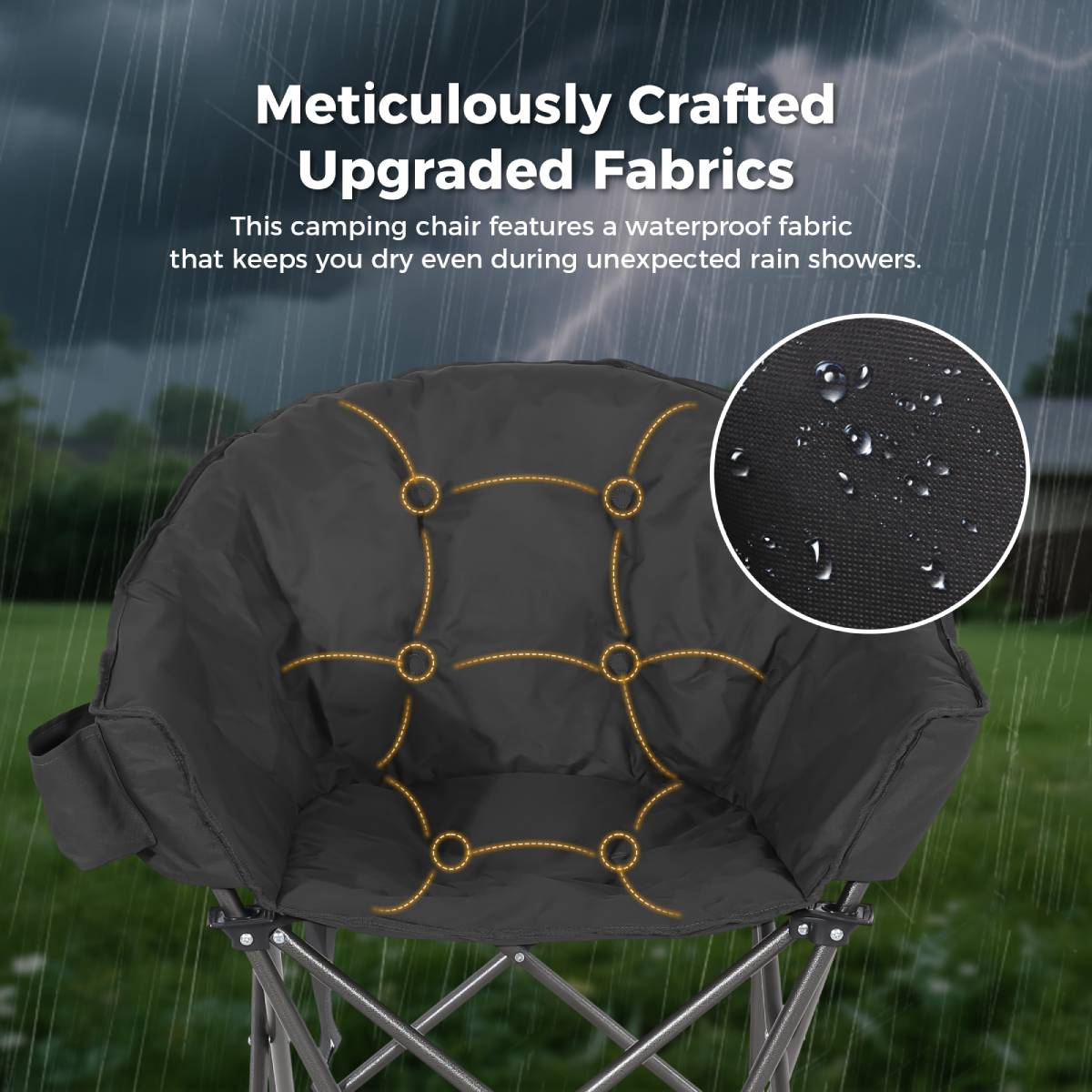 Set of 2 Oversized Camping Chairs with Side Pocket by HouseOfZazla