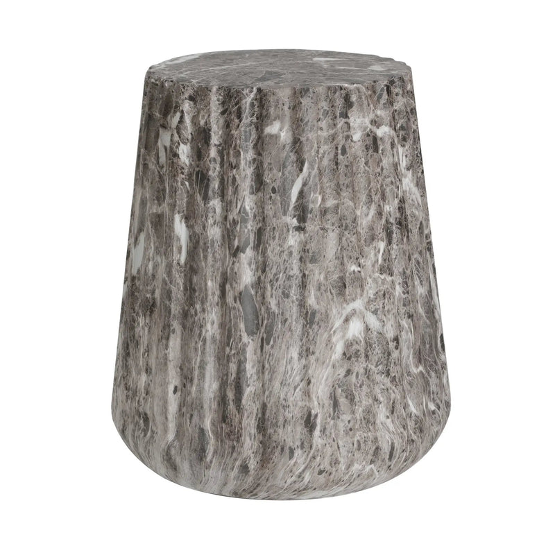 Outdoor Cleme Carved Side Table, Brown End Table by HouseOfZazla