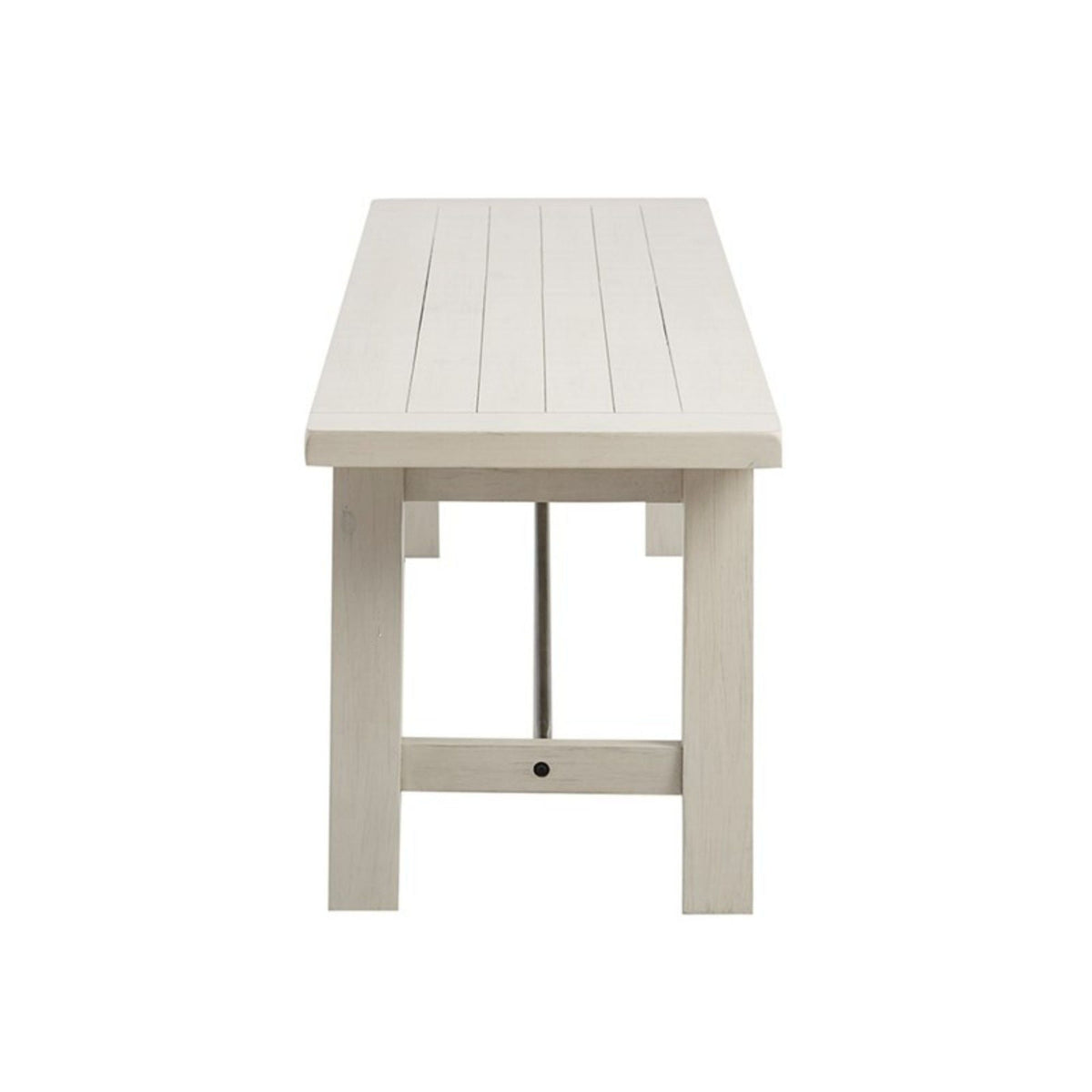 Solid Wood Dining Bench with Metal Stretchers - Light Brown or White, photo 11 of 13