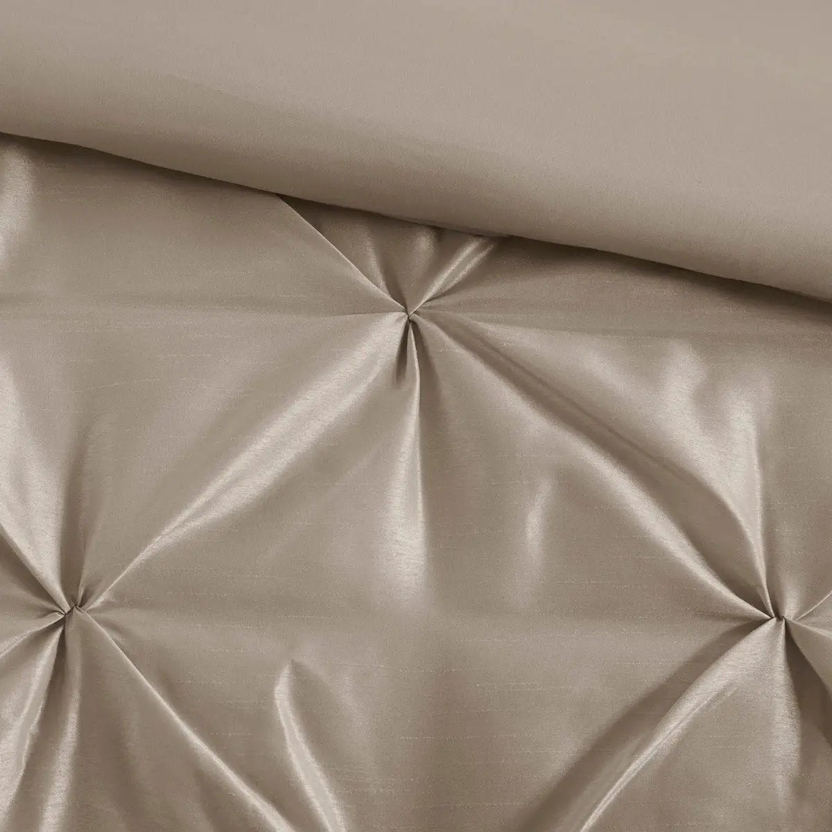 7 Piece Tufted Comforter Set Taupe Queen by HouseOfZazla