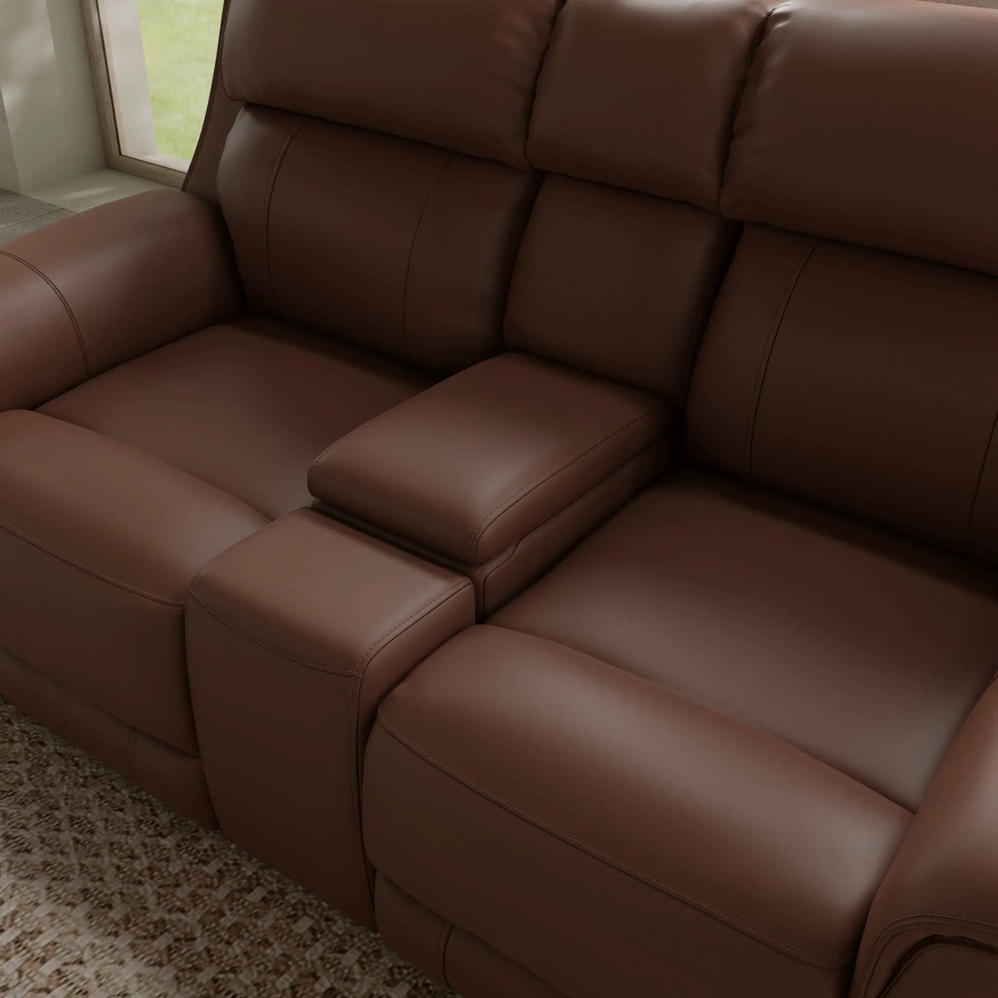 Oslo - Dual Power Reclining Loveseat With Console by Unique Piece Furniture