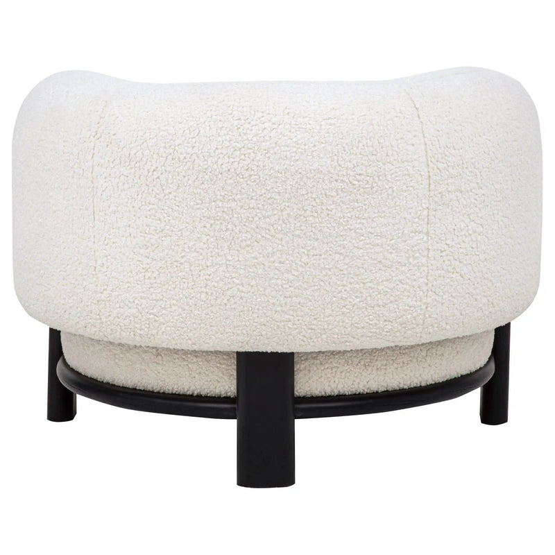 Lawler Upholstered Barrel Back Accent Chair Ivory and Black by Unique Piece Furniture