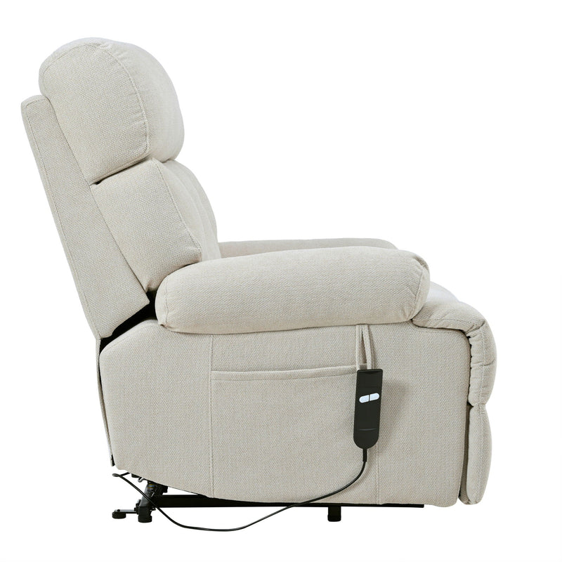 Oversized Power Lift Recliner Chai With Remote Control, Side Pocket, Spacious Seat by HouseOfZazla