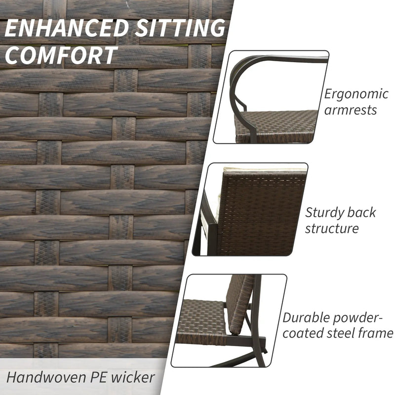 Metal 2 - Person Outdoor Patio Rocking Seating Group with Cushions by HouseOfZazla
