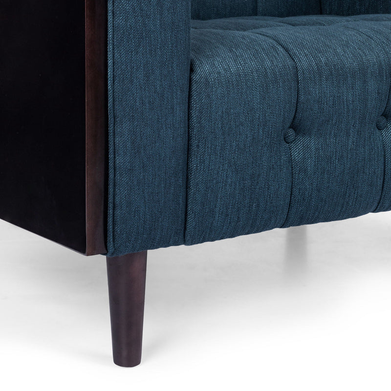 Contemporary Mid-Century Charm 3 Seater Sofa With Button Tufted Waffle Stitching by HouseOfZazla