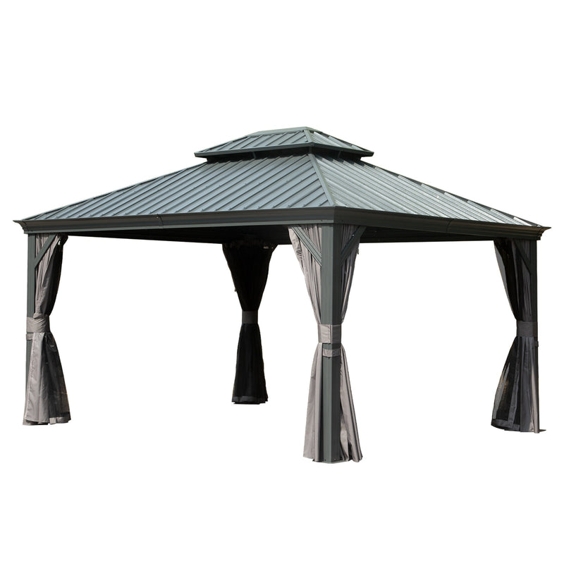 10' x 14' Hardtop Gazebo with Galvanized Steel Double Roof by HouseOfZazla