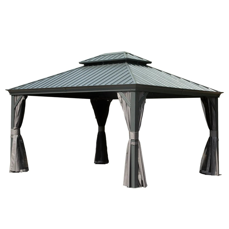 10' X 14' Hardtop Gazebo with Double Roof by HouseOfZazla