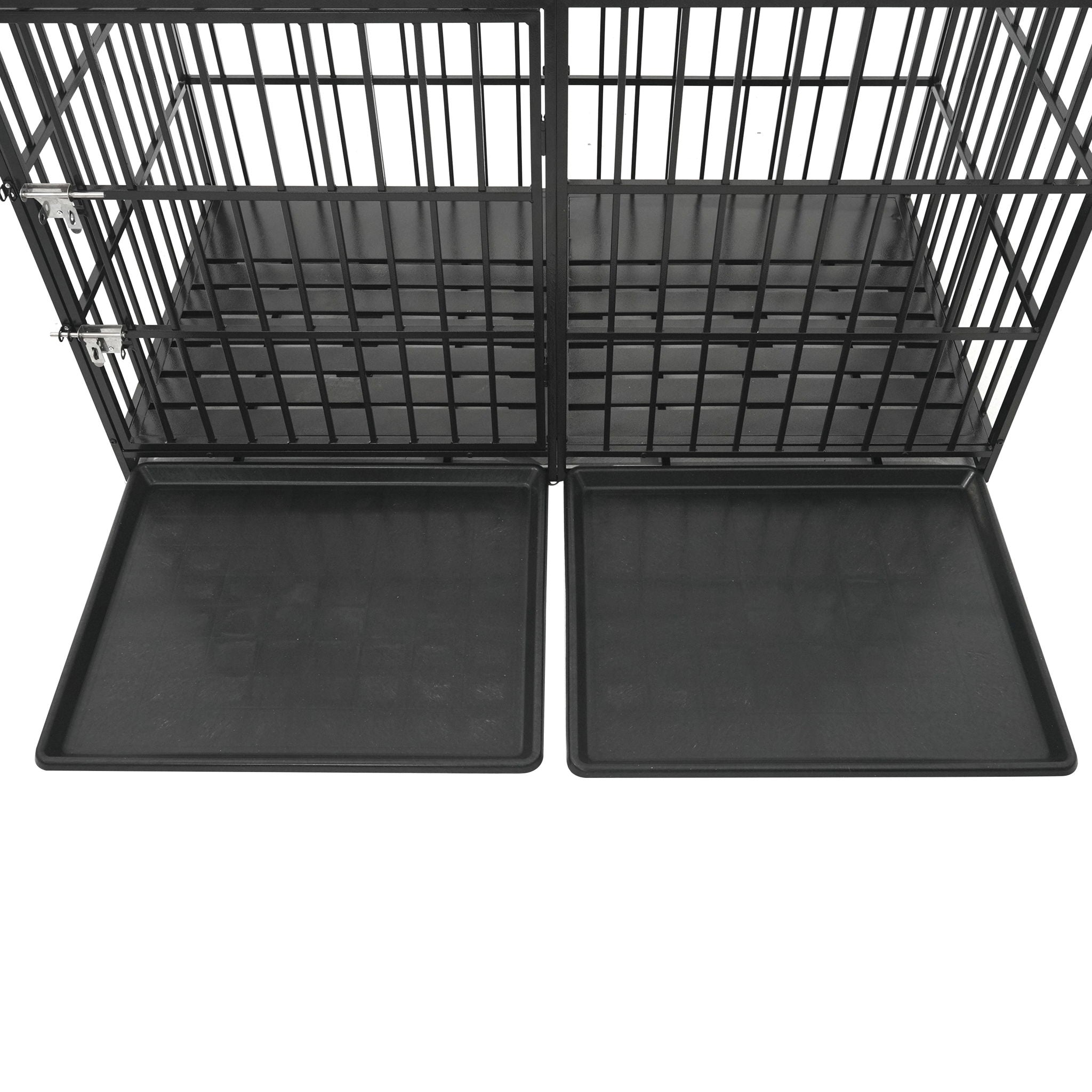 Extra Large Heavy Duty Dog Crate With Removable Pans For Dogs - Black by HouseOfZazla