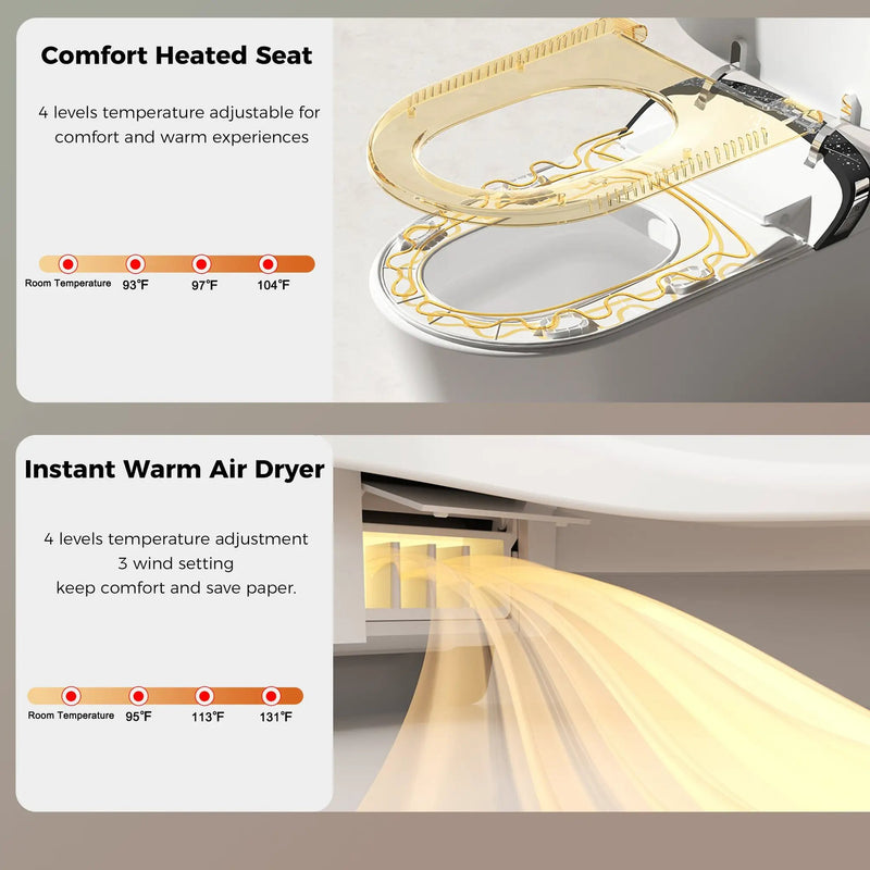 Starry Night Light Smart Toilet with Built-In Bidet by HouseOfZazla
