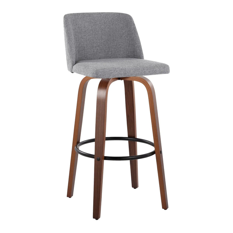 Toriano - Mid Century Modern Fixed Height Barstool Swivel And Round Footrest (Set of 2) by Unique Piece Furniture