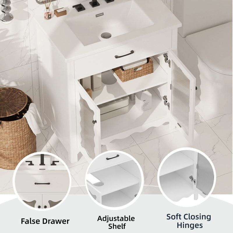 Modern Bathroom Vanity With Tempered Glass Doors by HouseOfZazla