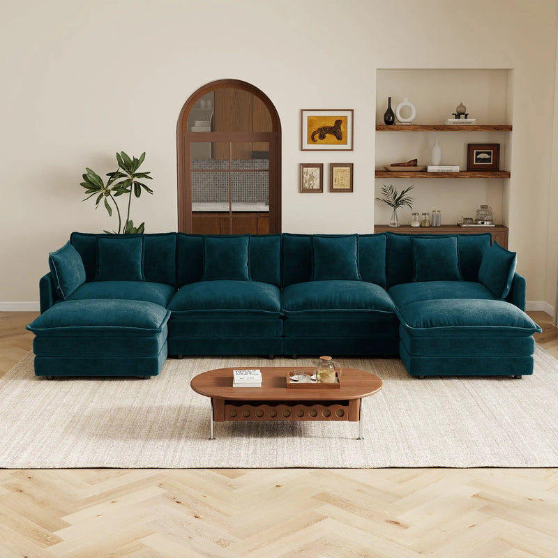 Oversized U Shape Sofa with Ottomans by HouseOfZazla