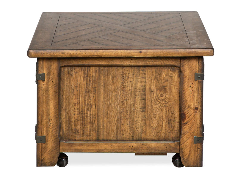 Chesterfield - Top Storage Cocktail Table With Casters - Farmhouse Timber, photo 4 of 7