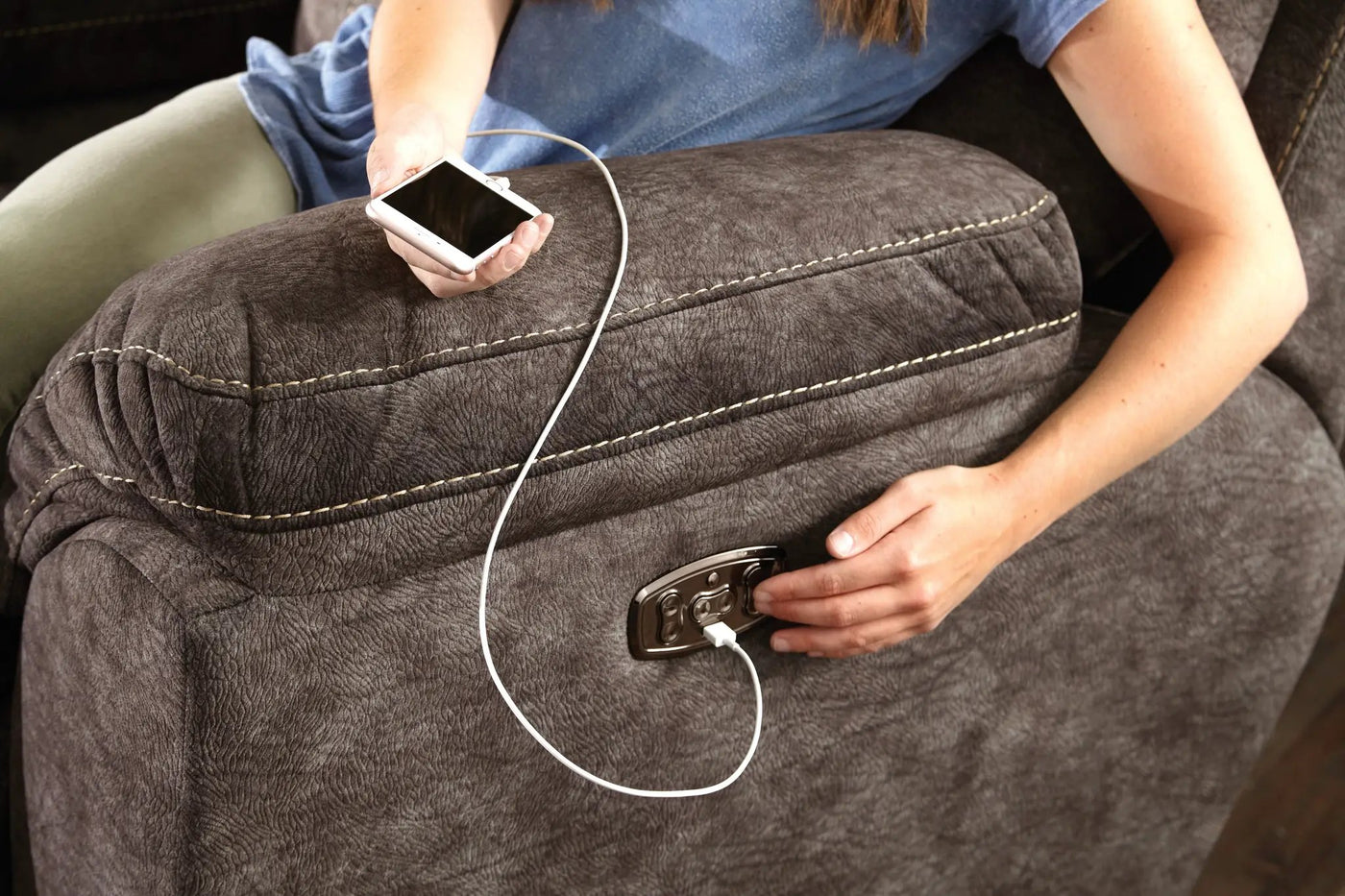 Sedona - Power Headrest With Lumbar Lay Flat Reclining Sofa by Unique Piece Furniture