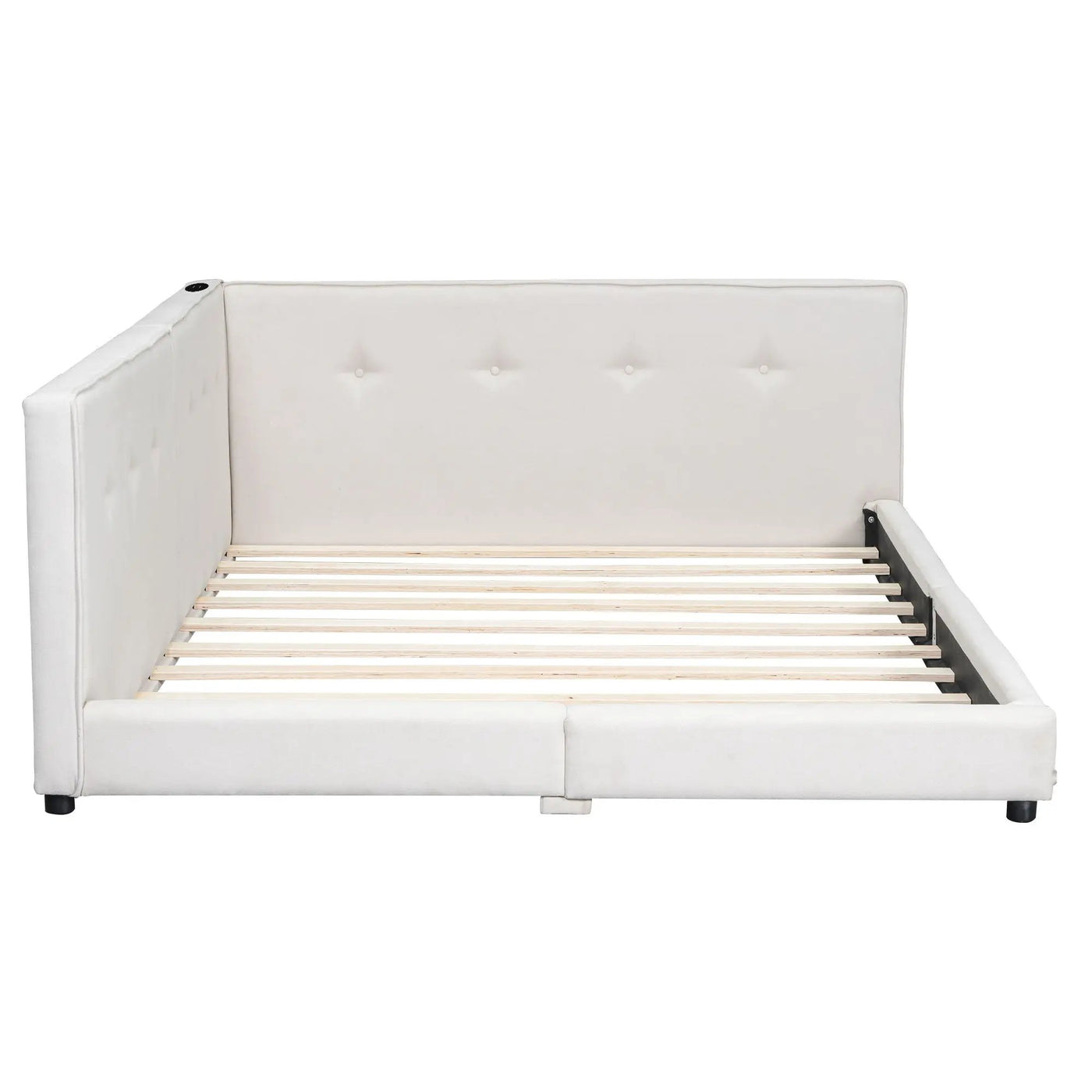 Modern Upholstered Platform Bed With USB Ports And LED Belt by HouseOfZazla