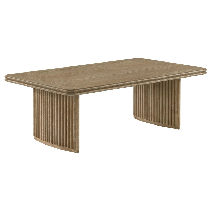 Adina 3-piece Wood Coffee Table Set Distressed Light Brown by Unique Piece Furniture