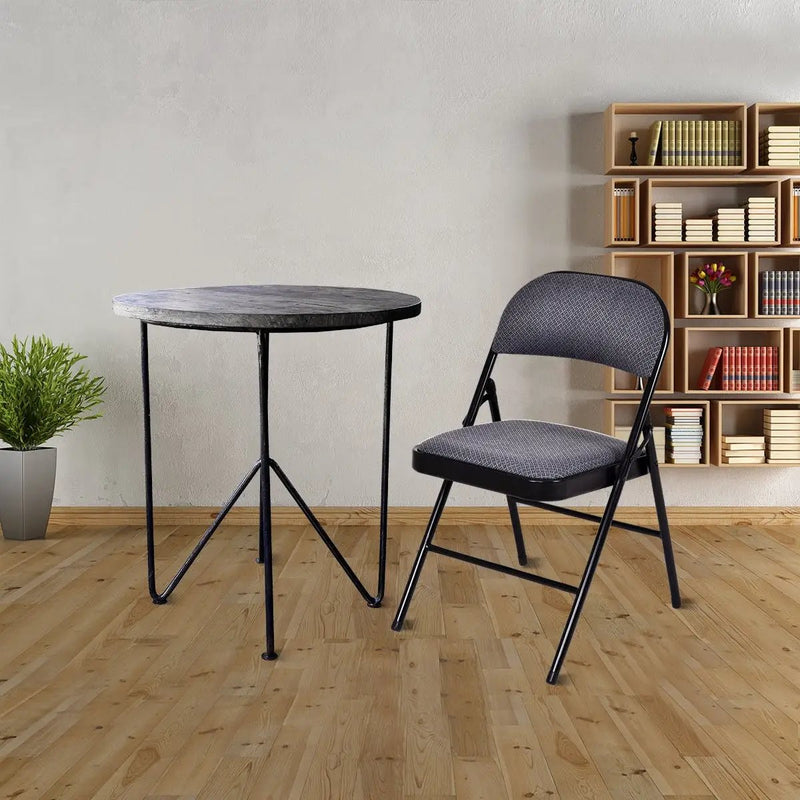 4 Pieces Fabric Upholstered Padded Seat Folding Chairs Seet by DirectDeals