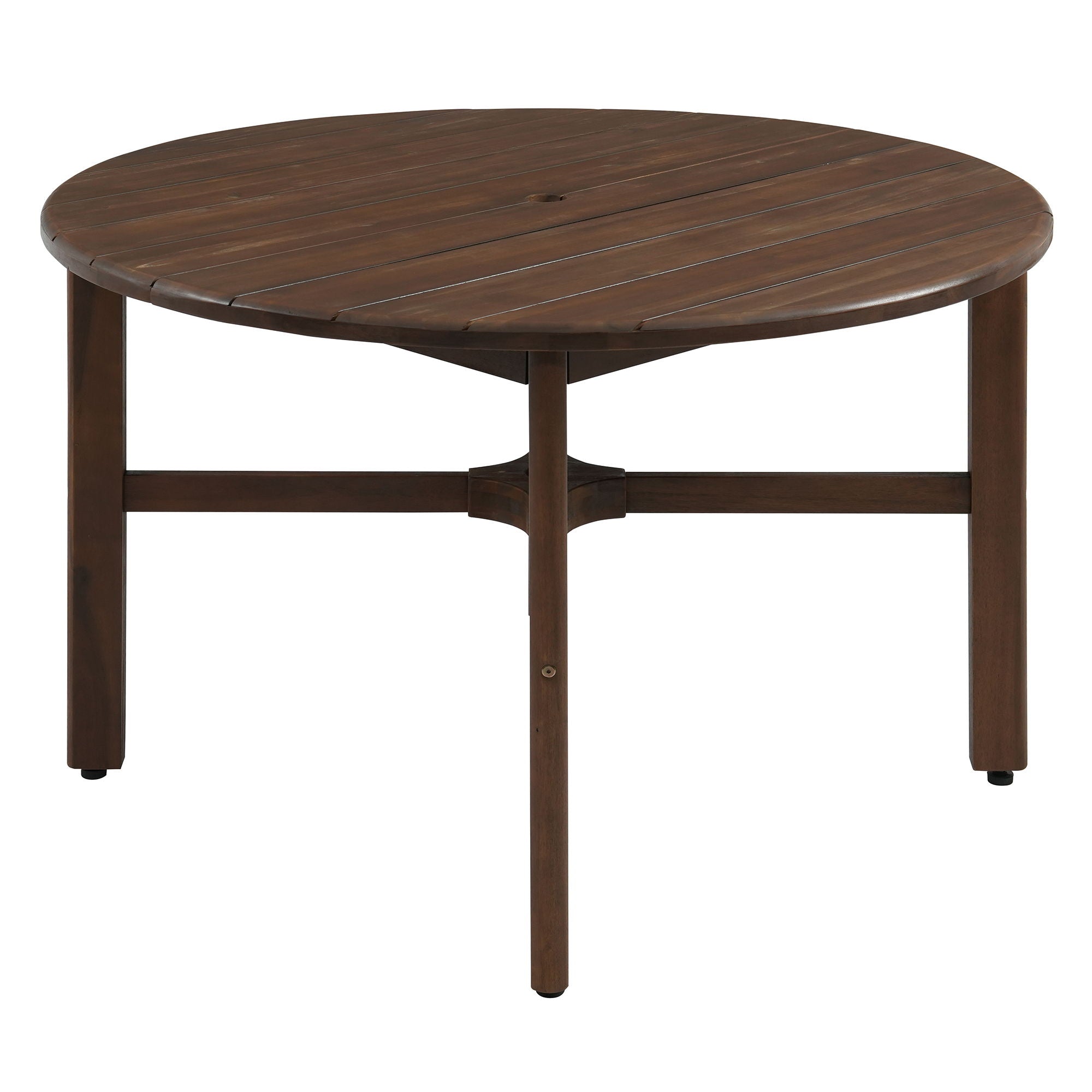5 Piece Round Patio Table & Cushioned Armrest Chairs, Outdoor Dining Set With Umbrella Hole by HouseOfZazla