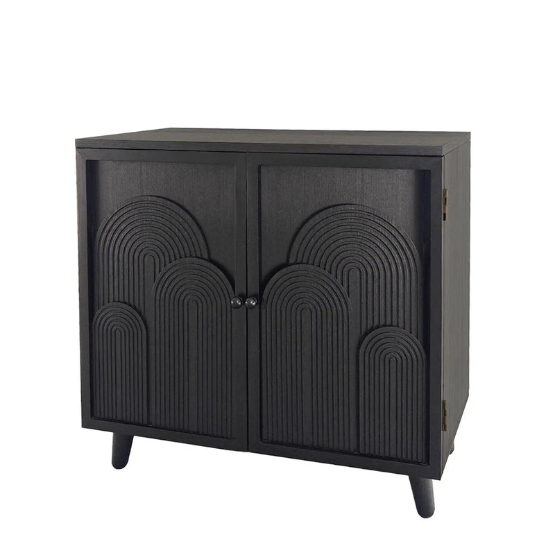2 Door Accent Cabinet Storage Cabinet With Adjustable Shelf - Black by Unique Piece Furniture