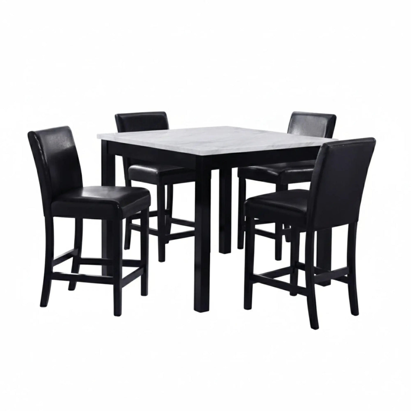 Modern 5 Piece Counter Height Dining Set With Tufted Nail Head Chairs by HouseOfZazla
