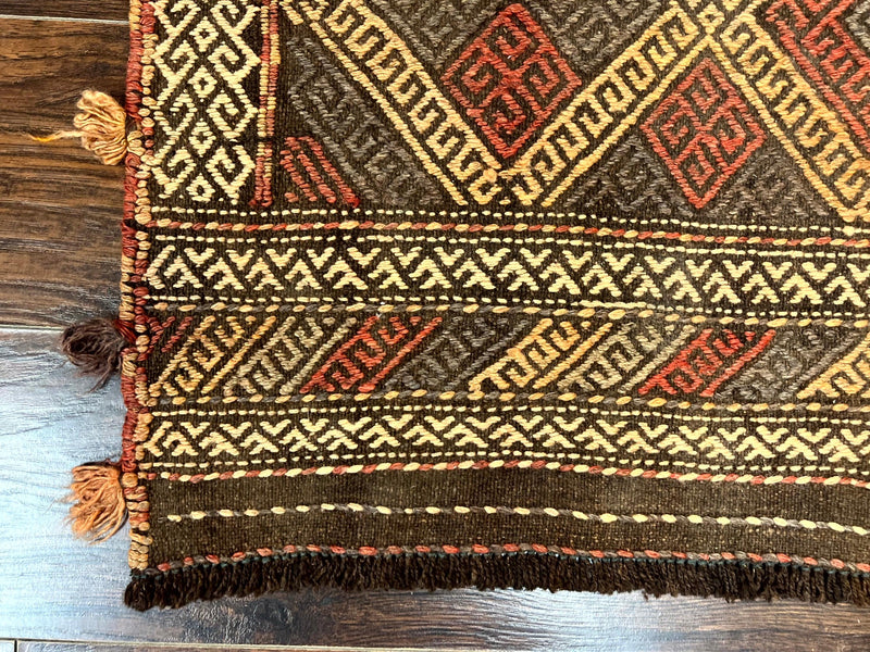Tribal Runner Rug 2x8, Pakistani Turkoman Runner, Wool Handmade Vintage Rug, photo 8 of 12