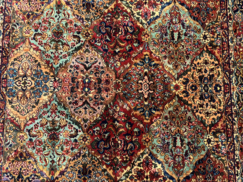 5.9 x 9 Karastan Rug Multicolor Panel Kirman #717, Original 700 Series, Wool by Jewel Rugs