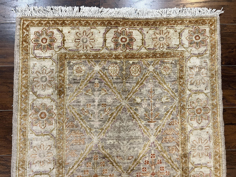 Pakistani Peshawar Rug 3x5, Safavieh Wool Handmade Hand Knotted Vintage Rug, Panel Design 3 x 5 Oriental Carpet by Jewel Rugs