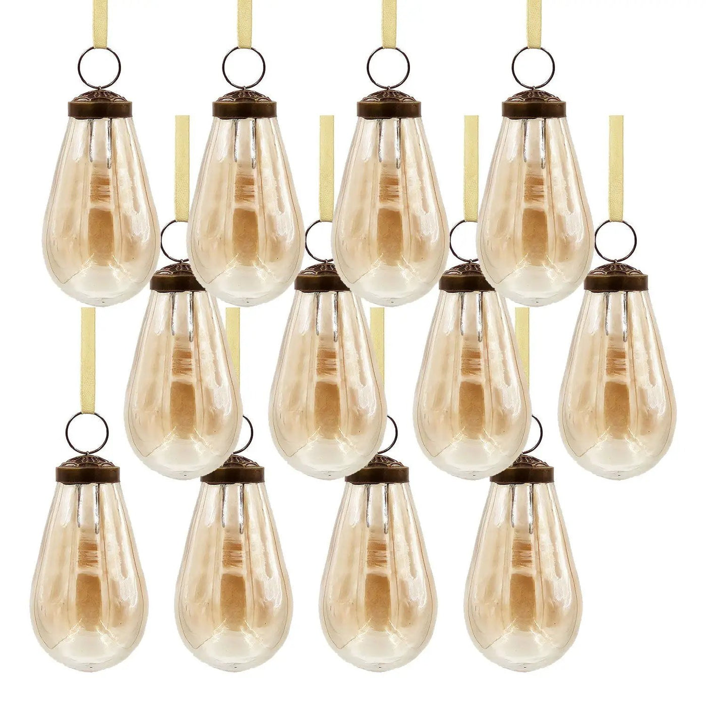 Luster Tear Drop Ornament, Glass Decorative Hanging Christmas Tree Ornaments For Holiday Party Decorations (Set of 12) by HouseOfZazla