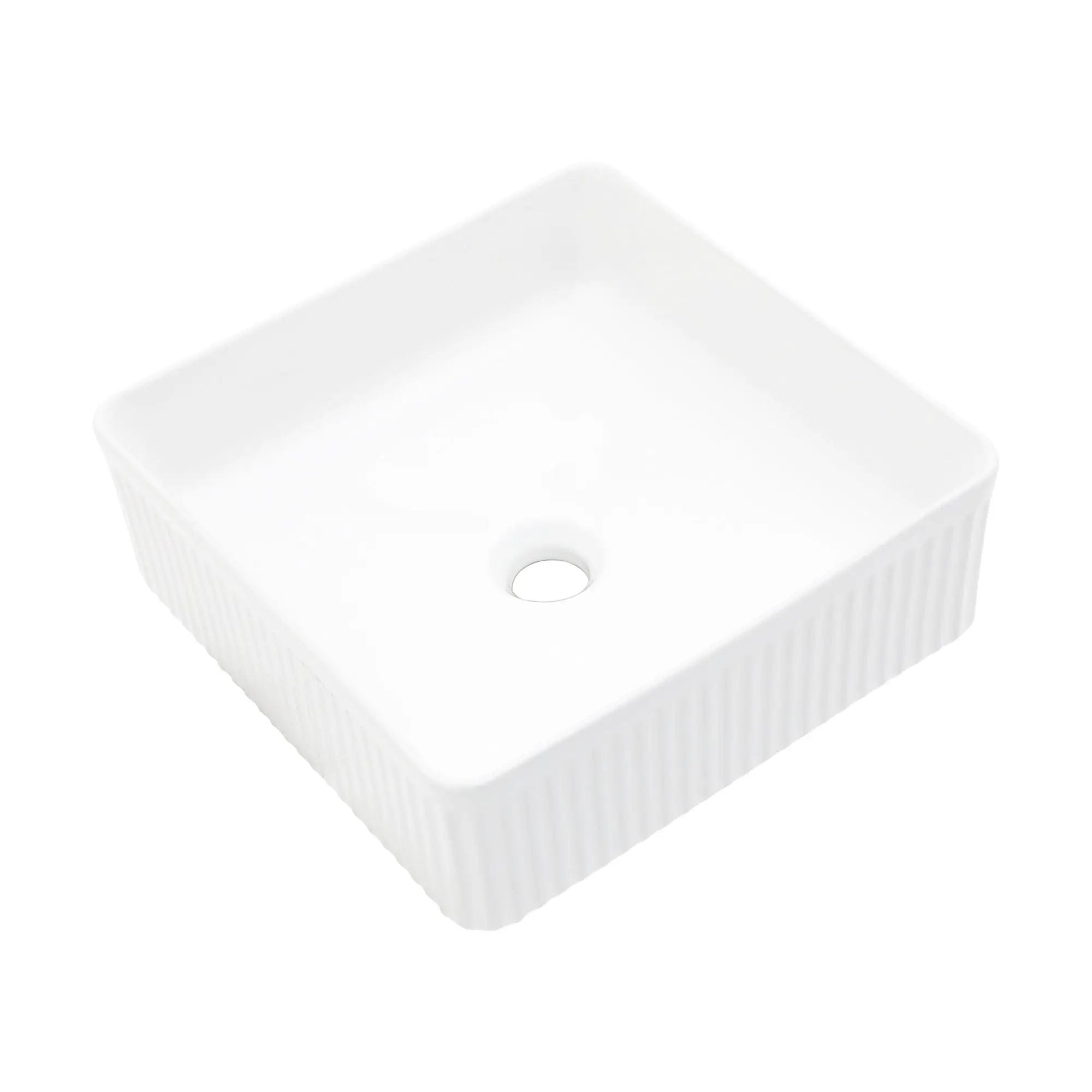 Modern Ceramic Rectangular Vessel Bathroom Sink by HouseOfZazla