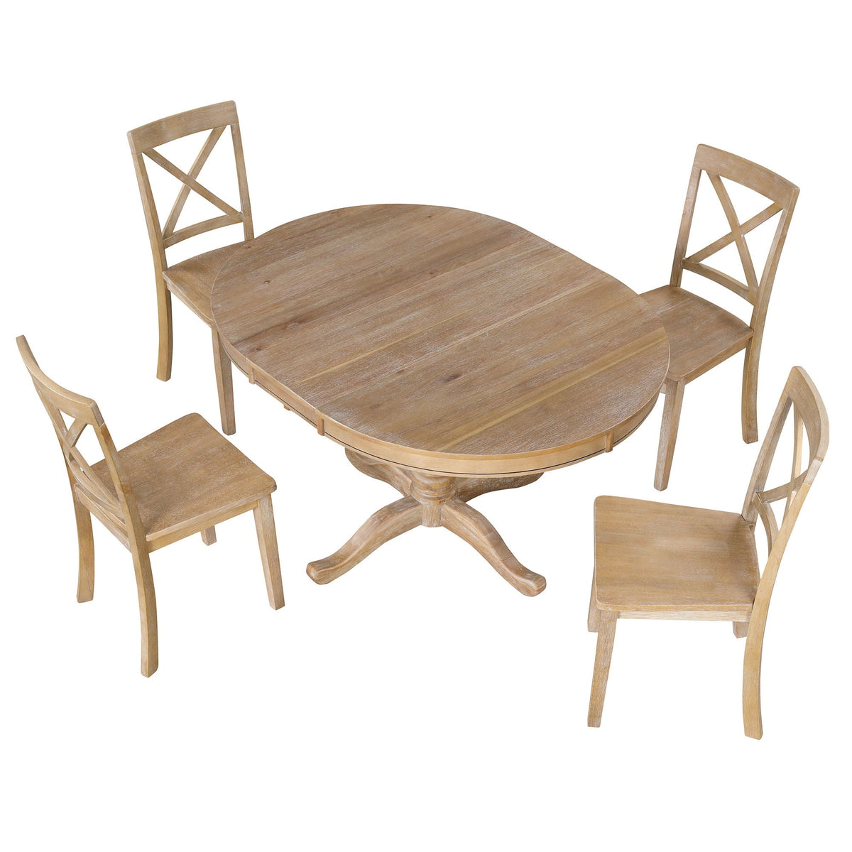 Modern Dining Table Set for 4 with Curved Back Chairs - Beige or Light Brown, photo 22 of 40