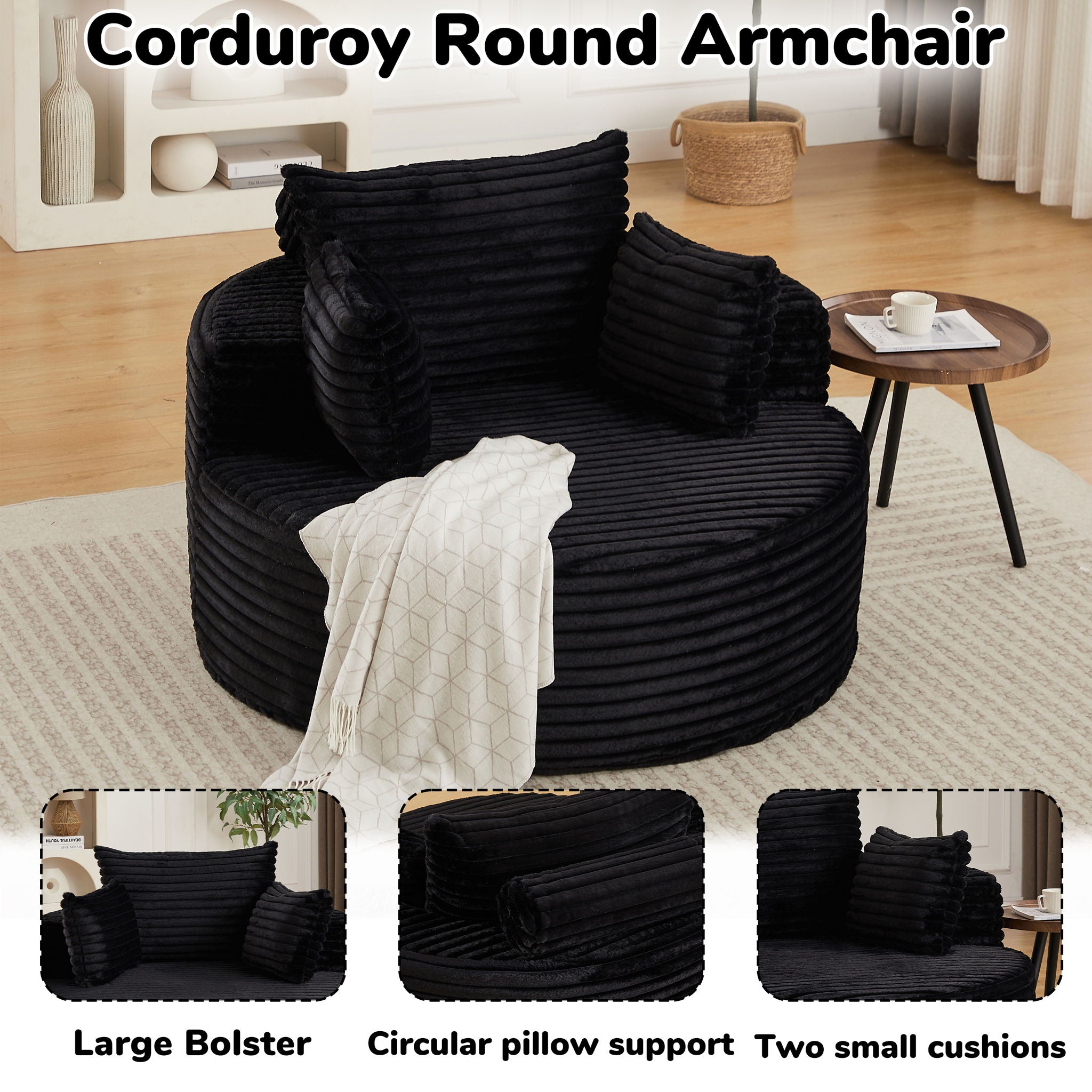 Modern Single Sofa With Backrest Pillow For Living Room by HouseOfZazla