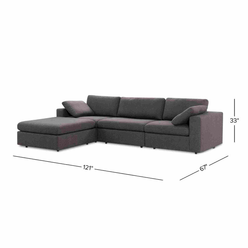 Dark Gray Modular Corner Sectional Sofa with Mid-Century Modern Design - Left Arm Facing, photo 7 of 13