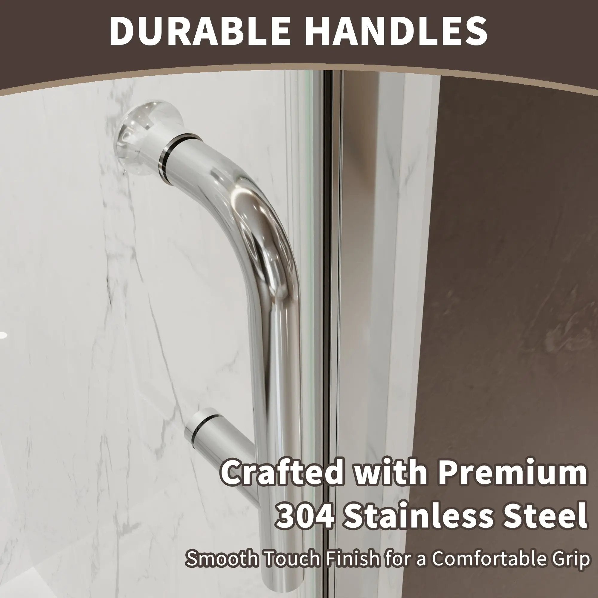 34 In. to 36 In. x 72 In. Semi-Frameless Pivot Shower Door by HouseOfZazla