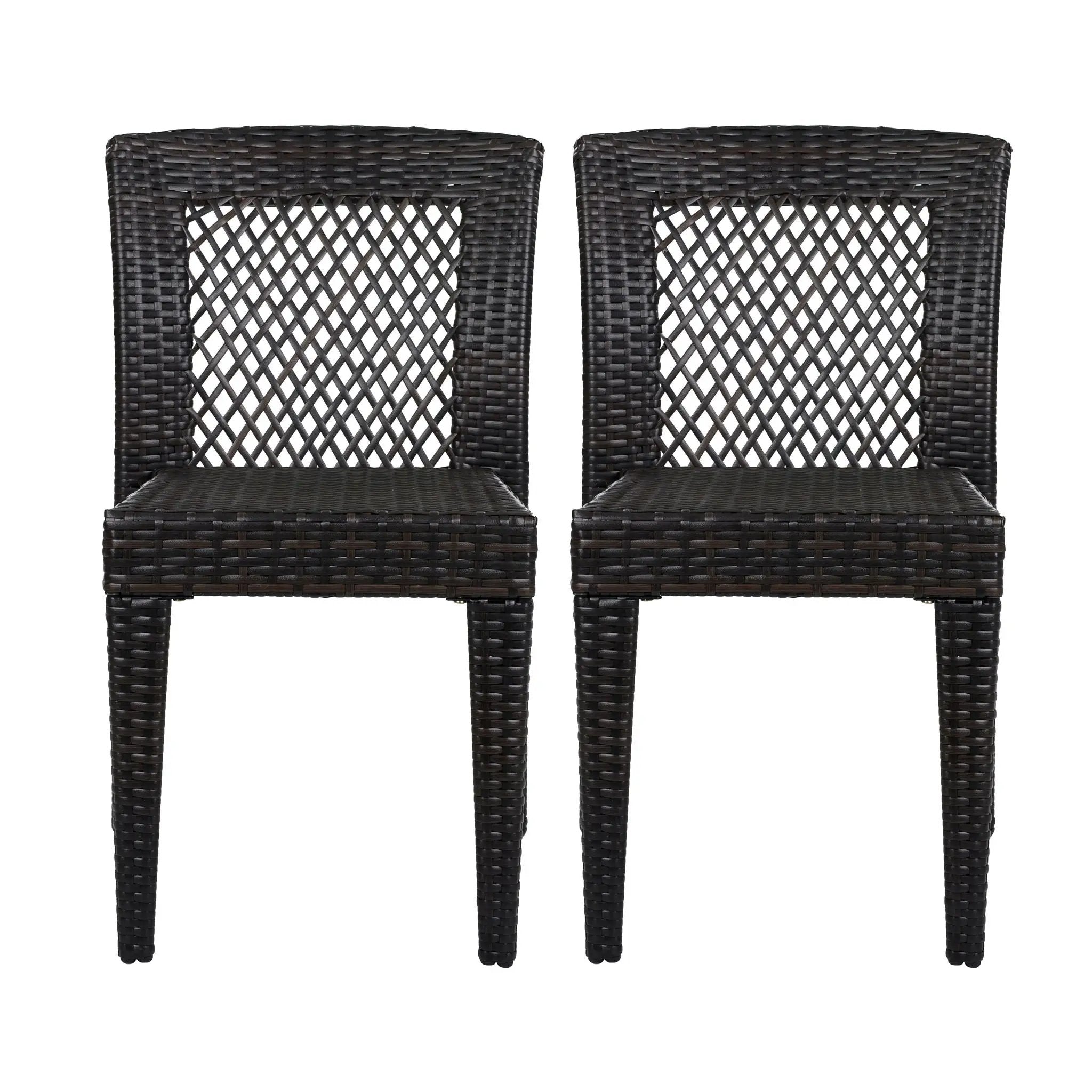 7 Piece Outdoor Dining Set with Table and 6 Chairs - Brown Multi by HouseOfZazla