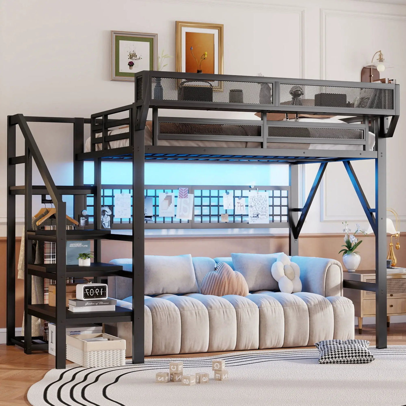 Loft Bed With Stairs And Storage by HouseOfZazla