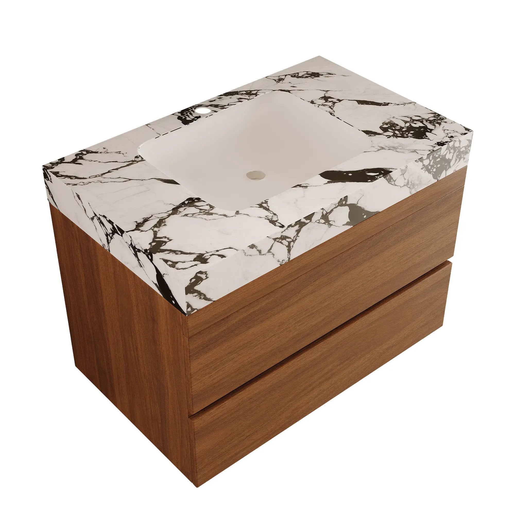 29.9" Modern Floating Bathroom Vanity with Faux Marble Top by HouseOfZazla