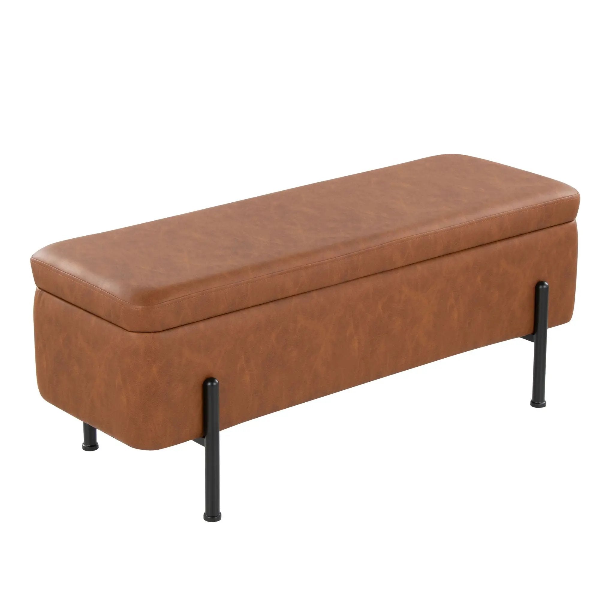 Daniella - Contemporary Storage Bench - Black / Camel by HouseOfZazla