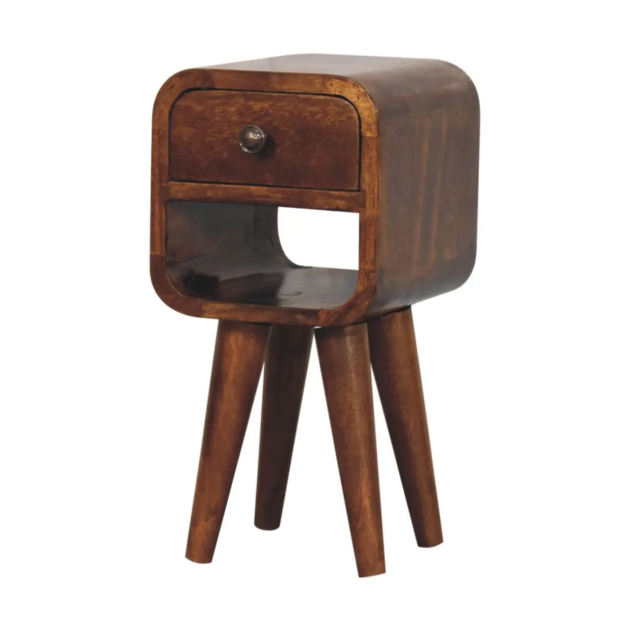 Mini California Curved Nightstand Wth Lower Slot by Unique Piece Furniture