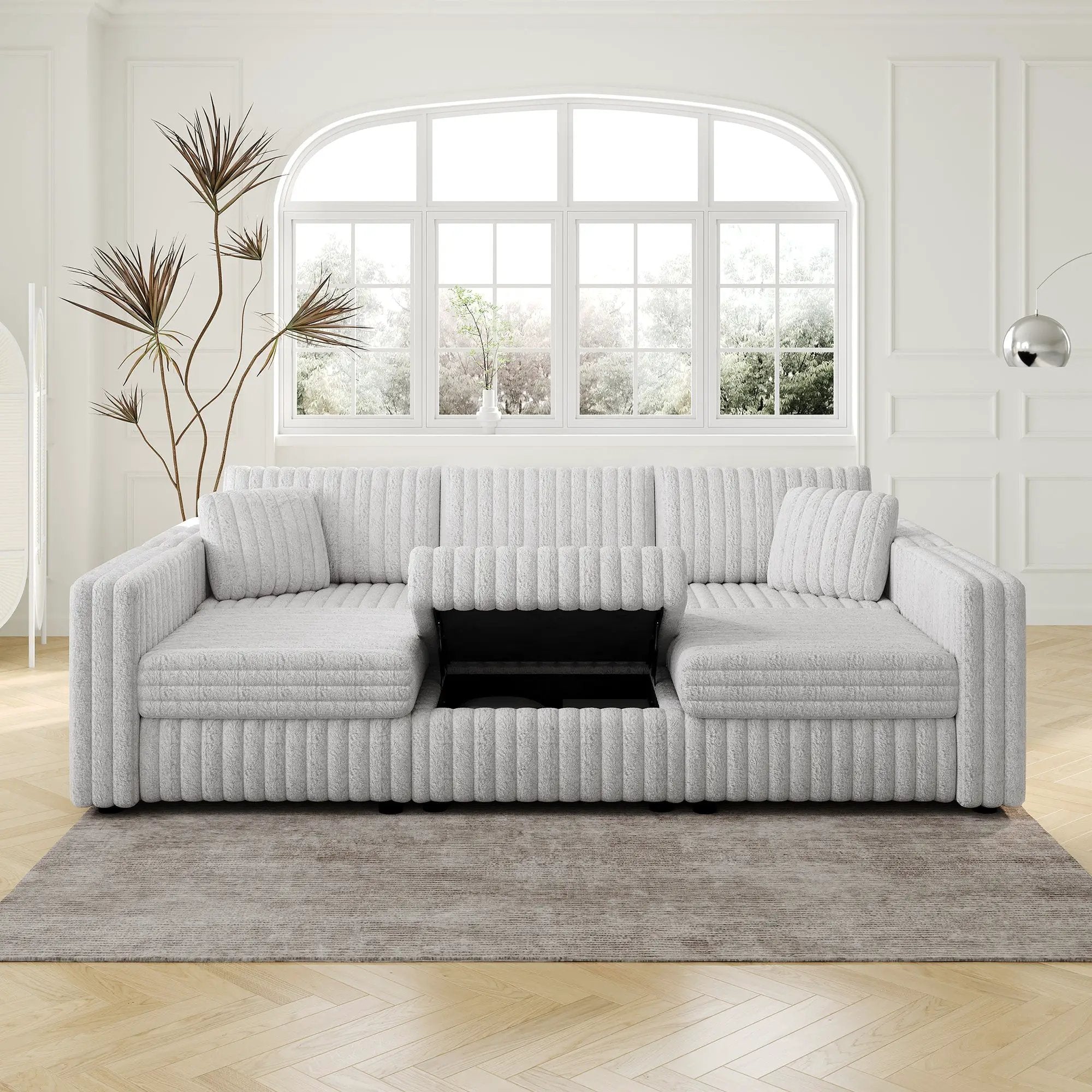 106.3" U-Shaped 6-Person Sofa with Ottoman by HouseOfZazla
