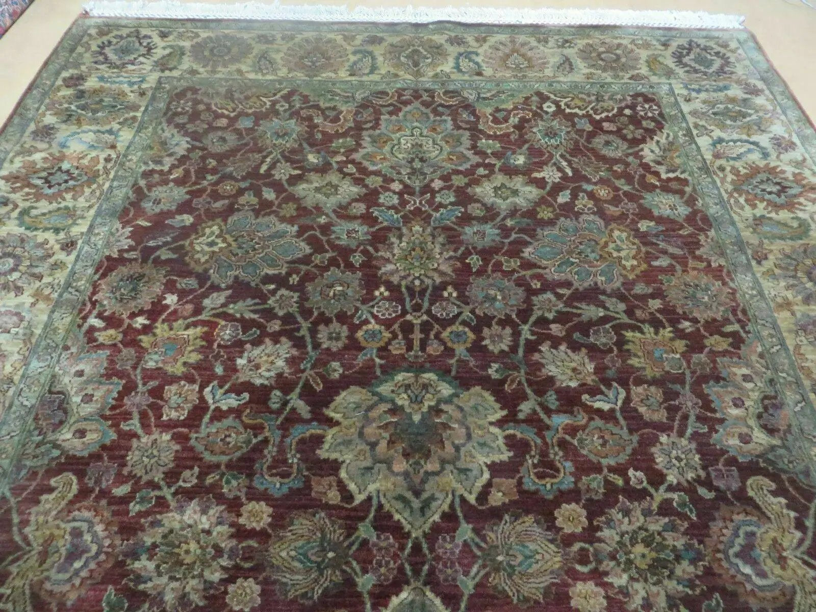 6' X 9' Handmade India Floral Oriental Wool Rug Carpet Tea Wash Red Hand Knotted by Jewel Rugs