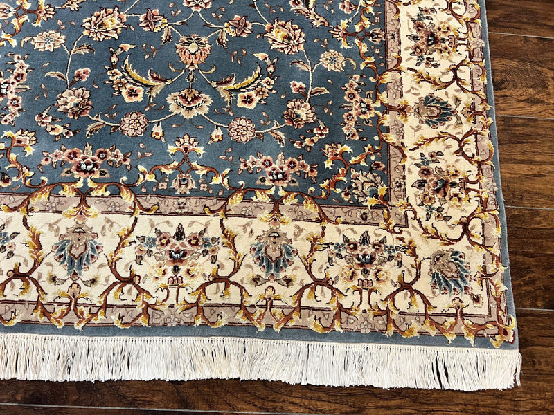Sino Persian Rug 4x6, Very Fine Oriental Carpet, Handmade Rug 4 x 6, Floral Allover Vintage Traditional Wool & Silk Highlights, 200 KPSI by Jewel Rugs