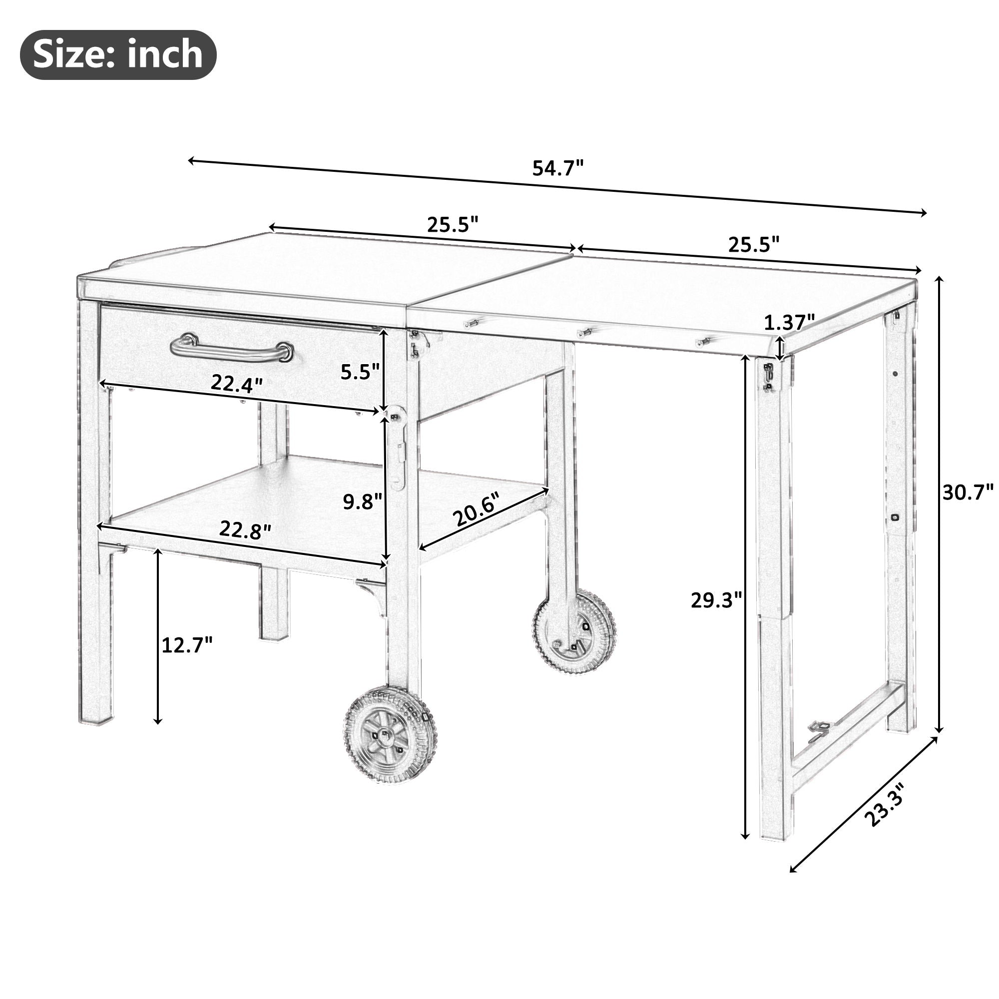 Foldable Outdoor Kitchen Cart With Storage For Patio by HouseOfZazla