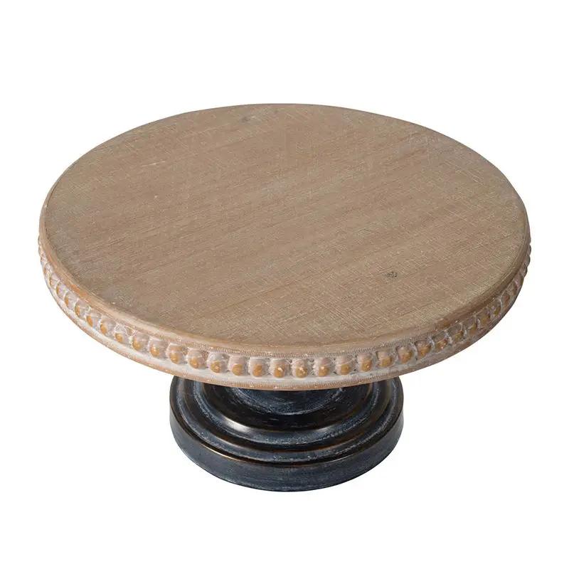 Wooden Display Stand With Beaded Trim - Black Brown by Unique Piece Furniture
