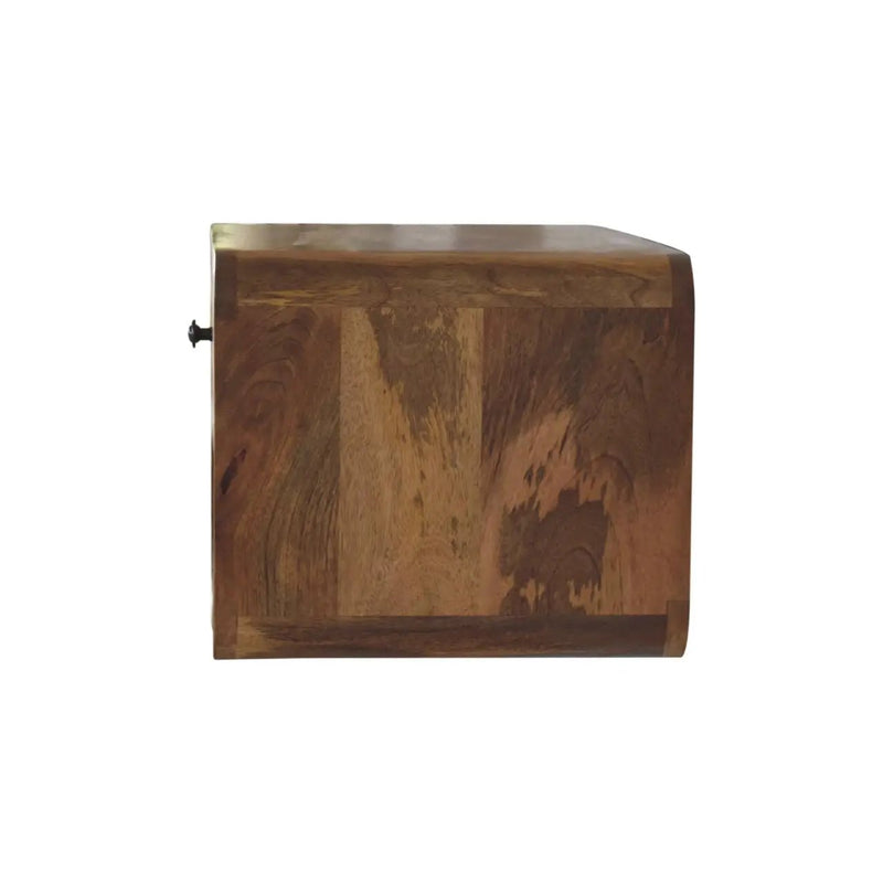 Solid Wood Large Floating Curve Open Slot Bedside by HouseOfZazla