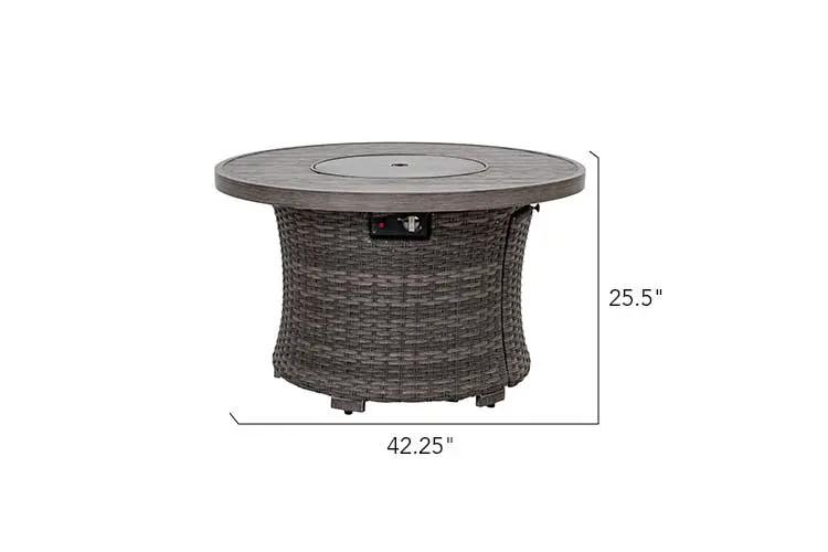 Tenaya Round Wicker FirePit Table with Metal Cover by Outdoor-USA®