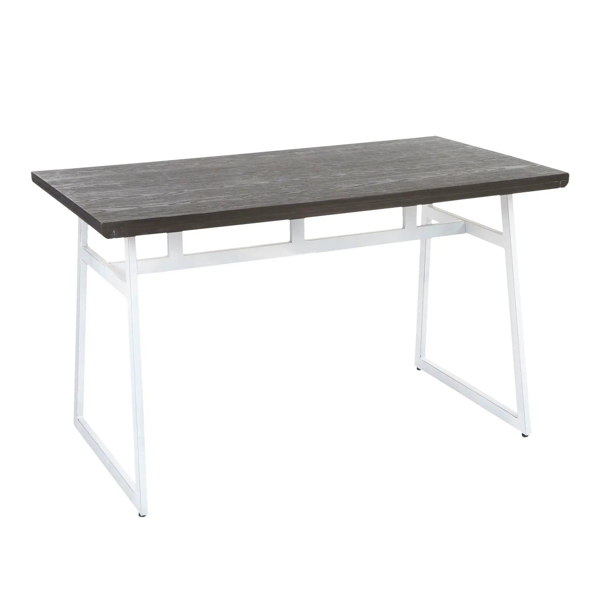 Geo - Industrial Dining Table - Vintage White / Espresso by Unique Piece Furniture