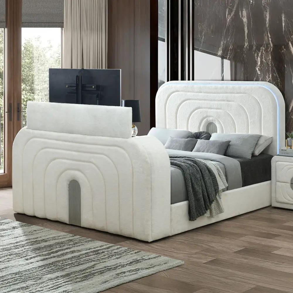 Shelyn - Bed With LED, TV Cabinet, Fireplace & Bluetooth by Unique Piece Furniture